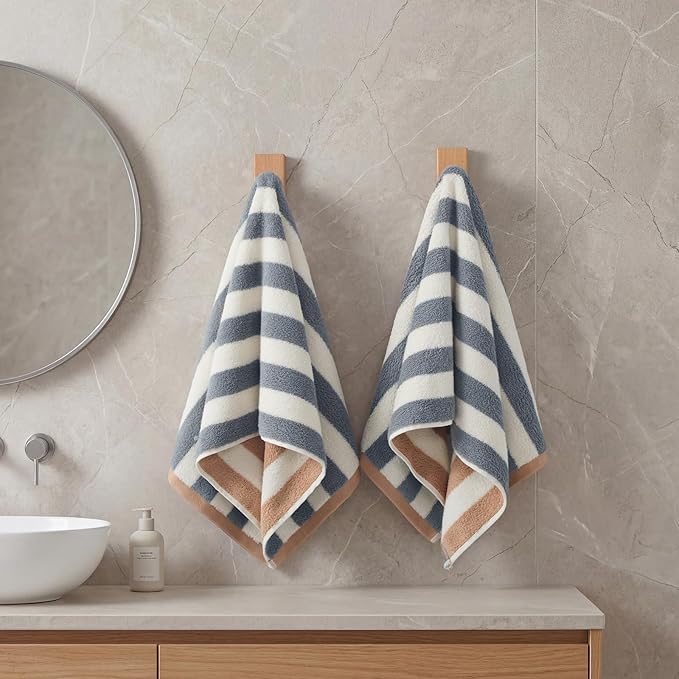 REDKISS 2-Pack Luxury Hand Towels for Bathroom, 28x12 Inches 100% Cotton Towels, Ultra Soft and Highly Absorbent Towels for Bathroom,Gym, Hotel,and Spa, Gray
