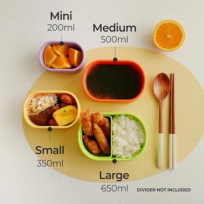 Premium Korean-Made Silicone Airtight Food Container with Steam Vent – BPA Free, Leakproof, Microwave & Freezer Safe Meal Prep. & Leftovers Storage (Mandarin Orange, 22 floz)