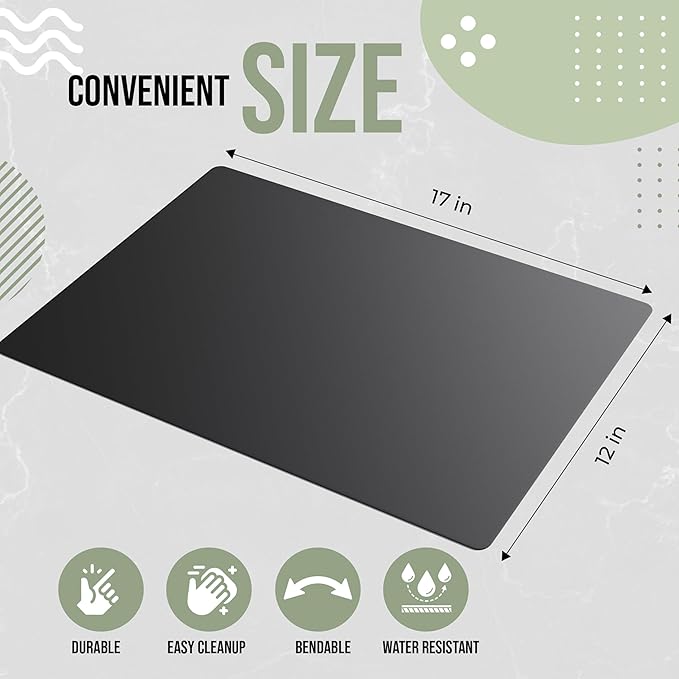 Crown Display Disposable Cutting Boards for Kitchen 300 Count Black Cutting Board 12 Inch X 17.5 Inch Flexible Cutting Boards For Kitchen ~ Patent Pending ~ Recyclable Disposable Cutting Board Sheets