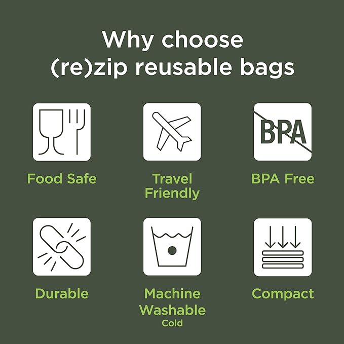 (re) zip Reusable Bread & Bagel Storage Bag – Large 39 Cup Roll Top, Freezer Safe, Airtight When Rolled, BPA-Free Food-Grade PEVA – Keeps Homemade & Bakery Bread Fresher Longer