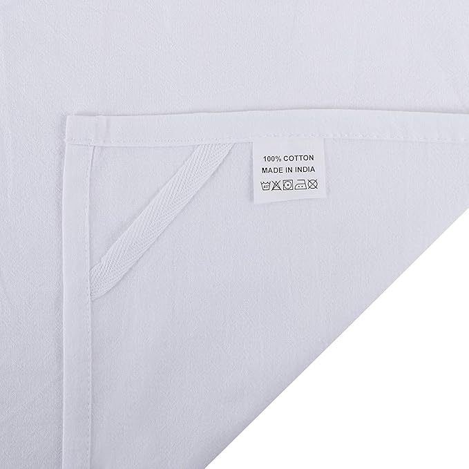 DG Collections 100% Cotton Flour Sack Towels – 7 Pack, 33x38 Inches, White, Lint-Free, Pre-Washed, Hemmed Edges – Reusable Kitchen Towels for Cleaning, Embroidery, Printing & Crafts - White