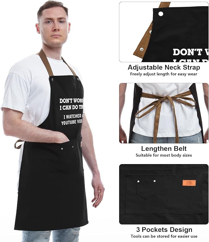 REHAVE Funny Gift for Men, Women, Dad, Anniversary, Father's Day Gifts from Daughter Son, Christmas Gifts for Husband, Boyfriend, Brother, Uncle, Unique Birthday Grilling Gift – BBQ Cooking Chef Apron