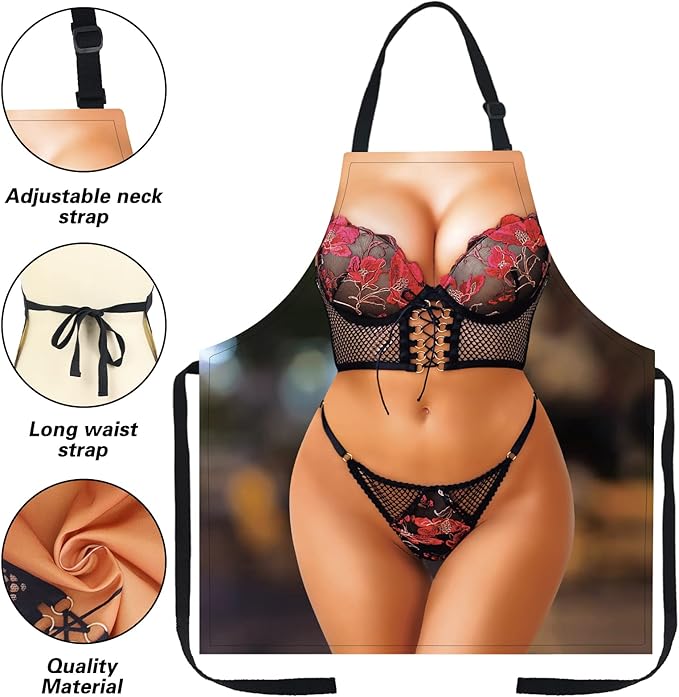 Sexy Aprons for Women Funny Kitchen Cooking Apron for House Warming Party Christmas Gag Gift Exchange
