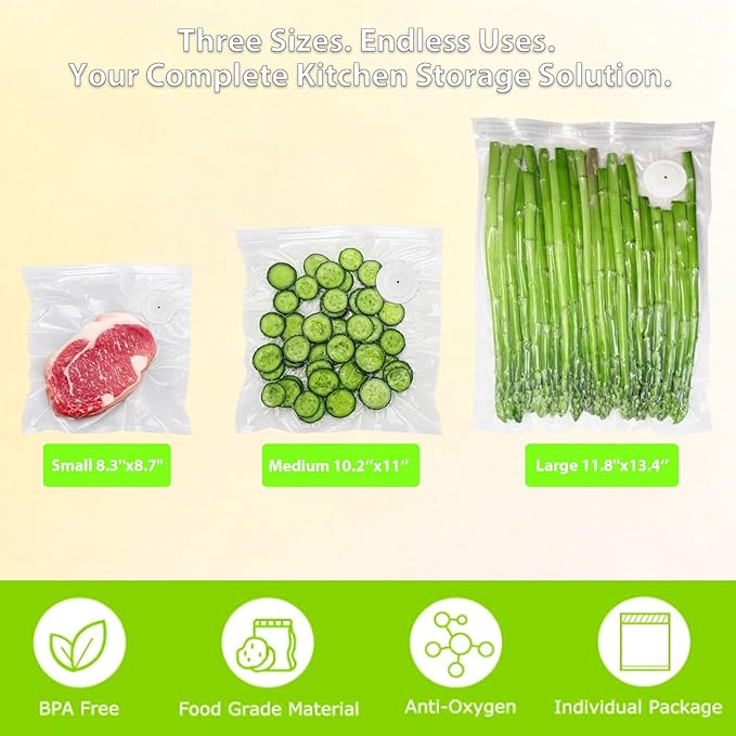 MOMODA Sous Vide Cooking Bags - Set of 10 | BPA-Free Reusable Vacuum Seal Bags (10 Large)