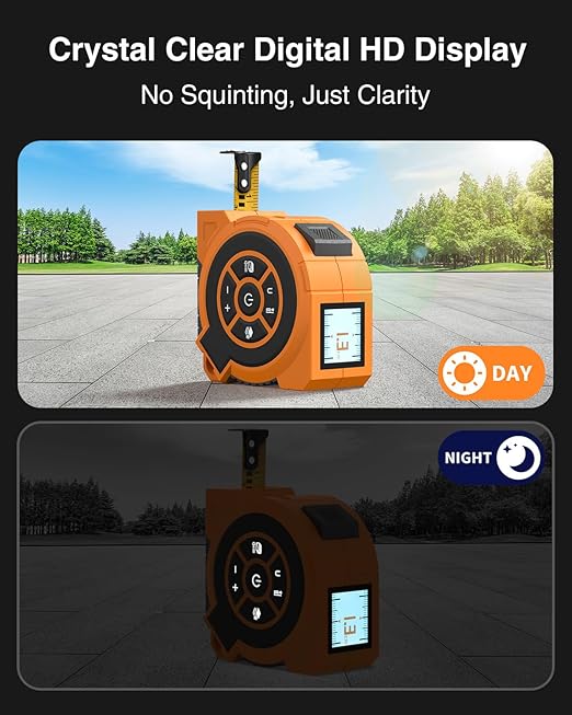 328Ft 3-in-1 Digital Laser Tape Measure Rechargeable Measuring Tool &16Ft Auto-Lock Tape Measure Movable Magnetic Hook with Area/Volume/Pythagorean, Ft/in/M/Ft+in for Construction;Woodworking;Home DIY