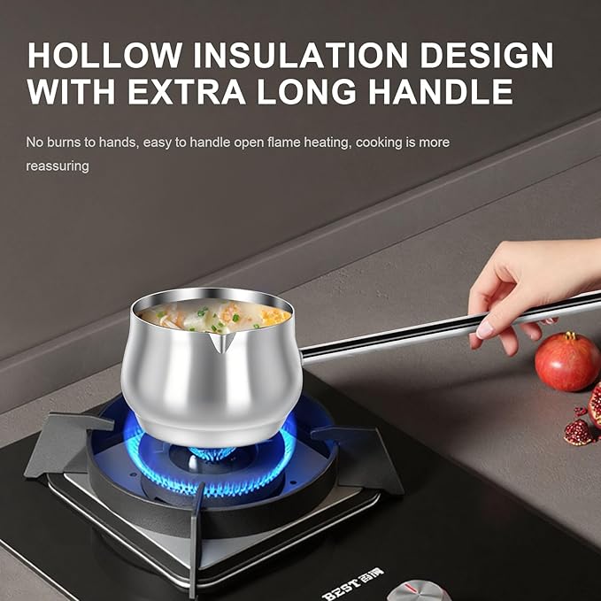 2 Pcs Stainless Steel Soup Ladle with Pour Spout, Long Handle Gravy Scoop Spoon for Punch Bowl, Sauce & Cooking, Heat-Resistant SUS304 Ladle with Spout
