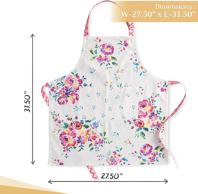 Maison d' Hermine 100% Cotton Apron for women with Pocket Kitchen Chef Apron for Men Cooking Mothers Day Gifts