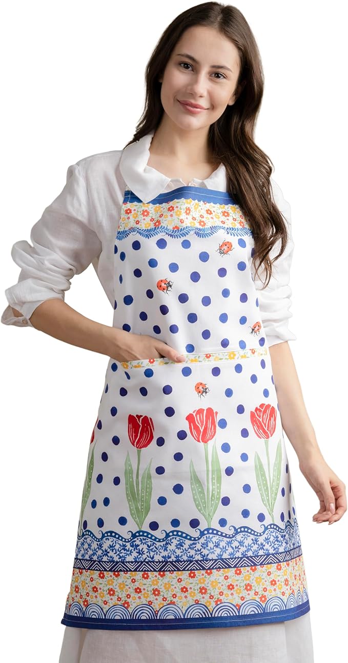 Maison d' Hermine 100% Cotton Apron for women with Pocket Kitchen Chef Apron for Men Cooking Mothers Day Gifts