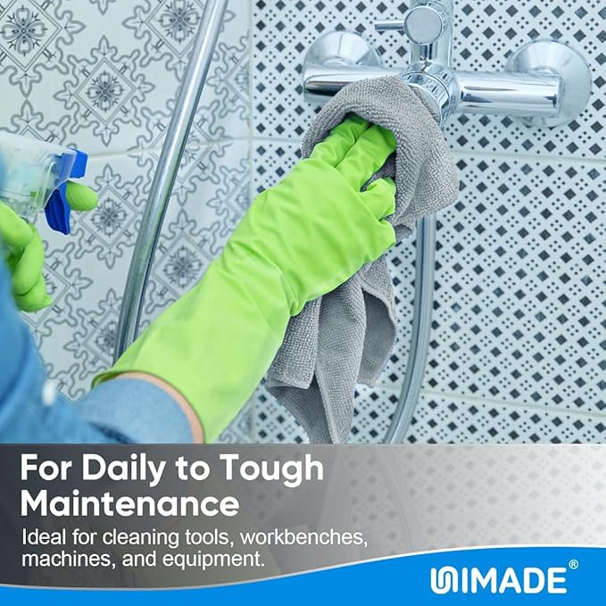 UNIMADE Microfiber Cleaning Cloth, 75 Sheets Microfiber Towels for Cars Commercial Grade Washcloths Lint-Free Bulk Shop Towel Cleaning Rags for Household Restaurant Garage Housekeeping, 11"x 9", Grey