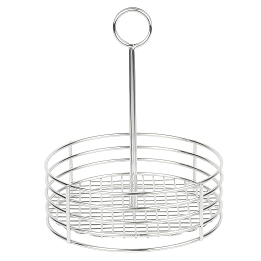G.E.T. Stainless Steel Round Condiment Caddy - Table Caddies Collection, 7.5