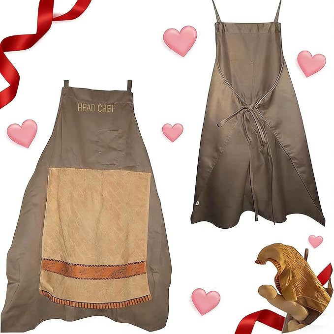 Funny Cooking Apron with Pocket, Chef's Prank Kitchen Apron Hidden Surprise, Gag Gift for Men, Fathers Day, Birthday Gifts