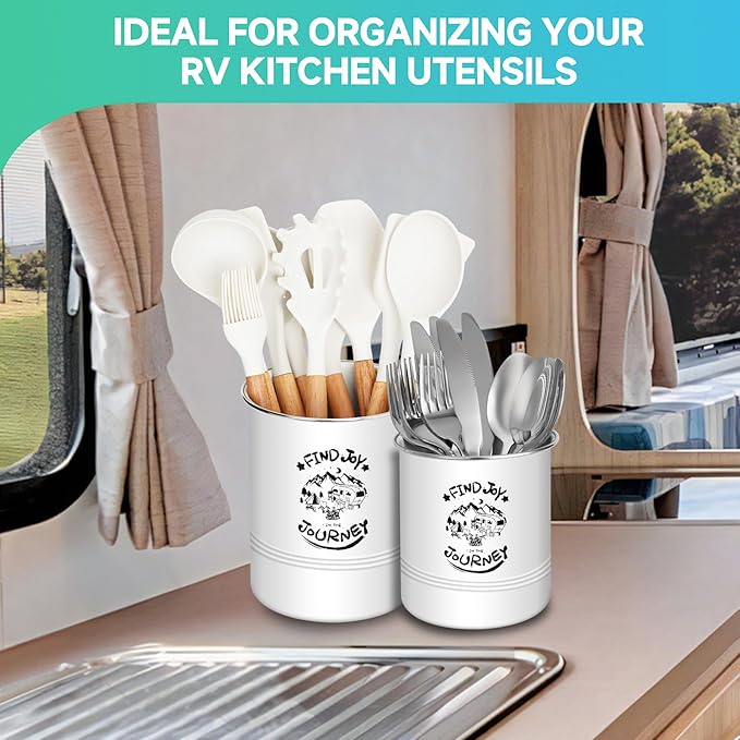 ESUDNT Magnetic RV Utensil Holder, Camper Essentials, RV Kitchen Accessories Must Haves Organization for Inside, RV Storage and Organization Ideas (2 Pack)