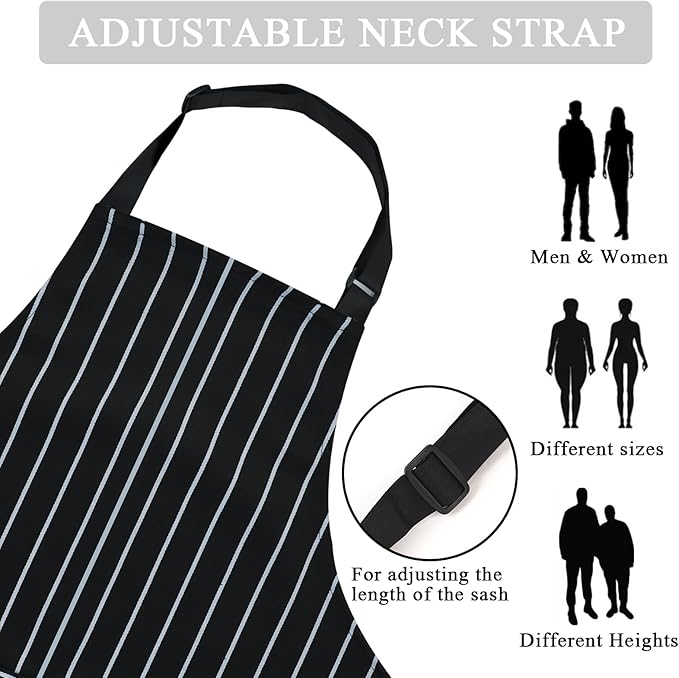 Taidven 2 Pack Apron - Unisex, Adjustable Bib Kitchen Apron, Cooking Apron, Aprons for Women Men with Pockets, Chef Aprons