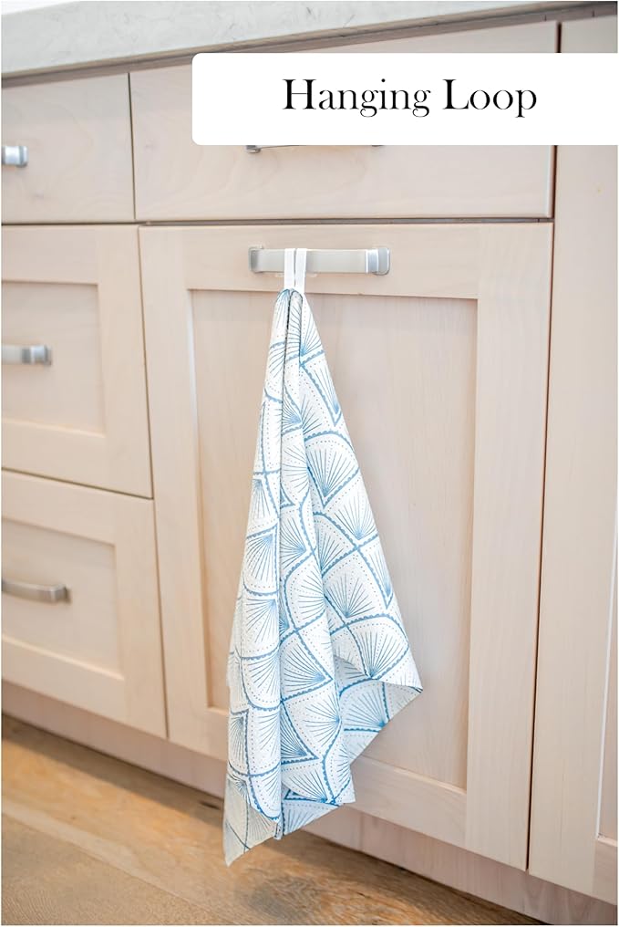 Premium Kitchen Tea Towel | Microfiber Waffle Weave | Quick Dry | Super Absorbent | Double-Sided Designer Prints | 2 Pack