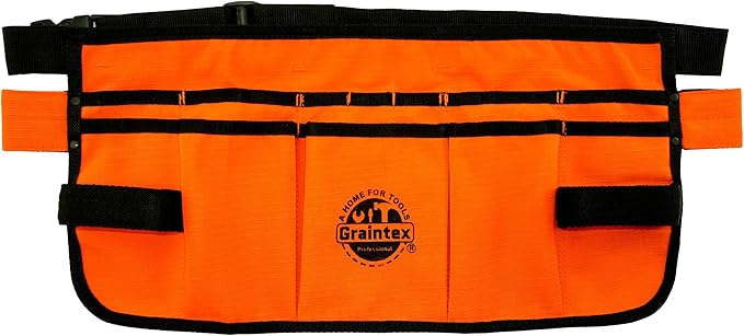 Graintex Heavy-Duty Ripstop Canvas Tool Apron – 12 Pockets, Adjustable Belt, Reinforced Stitching – Carpenter, Gardener, and DIY Utility Waist Apron