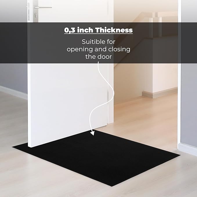 Cotton Paradise 100% Cotton Non Slip Bath Mats for Bathroom, 20x34 inch Soft Absorbent Quick Dry Machine Washable Floor Bath Mat, Black Bath Rug