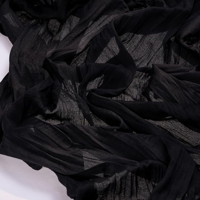 Socomi 3pcs Black Easter Spring Cheesecloth Table Runner Boho Rustic Gauze 120 inch 10FT Cheese Cloth Runner for Wedding Party Baby Shower Birthday Home Decor Holiday Decorations
