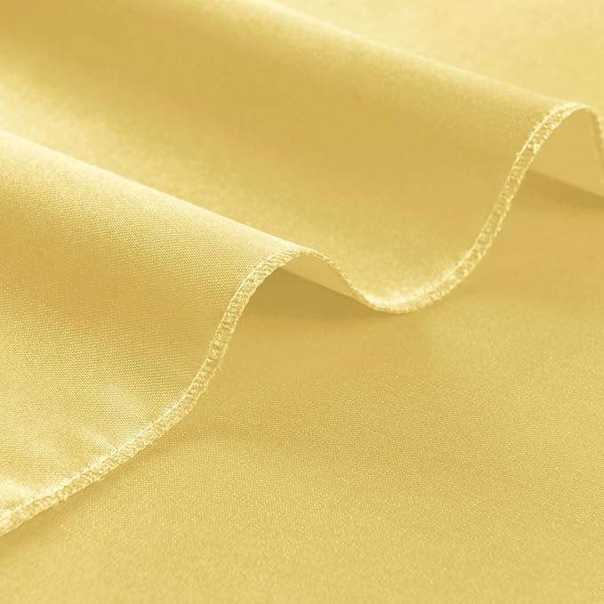 100 Pack Gold Satin Napkins and Napkin Rings Set, 12 x 12 Inch Silky Soft Cloth Napkins Set of 50, Square Satin Dinner Table Napkins Bulk for Wedding Banquet Graduation Party Decoration