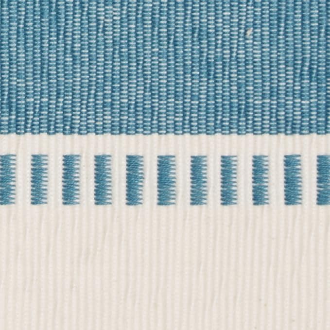 DII Dobby Stripe Woven Table Runner, 13x72 (13x77.5, Fringe Included), Storm Blue
