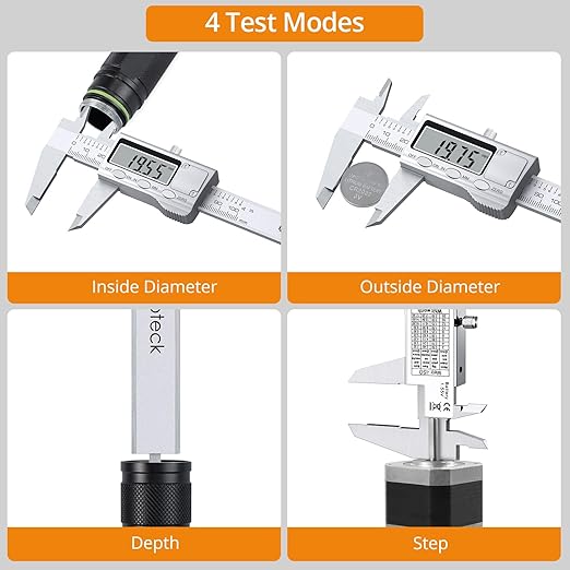 Neoteck 4 inch/100mm Digital Caliper, Stainless Steel Electronic Calipers Measuring Tool inch/mm Conversion, Large LCD Screen