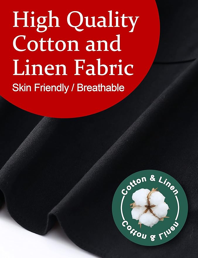 Big Plus Size Aprons for Women with Pockets Cotton Linen Baking Kitchen Cooking