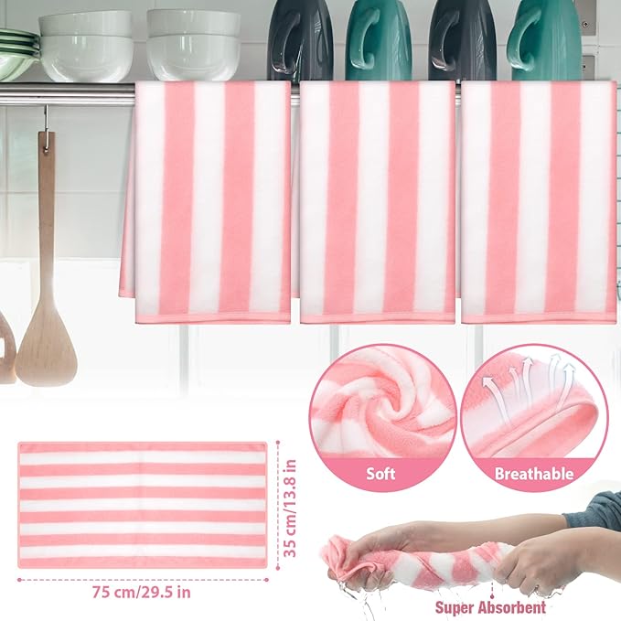 Zubebe Oven Mitts and Pot Holders with Kitchen Towels Set of 7, Valentine Gift for Women Heat Resistant Oven Gloves Hot Pads Kitchen Hand Towels for Cooking Baking(Pink)