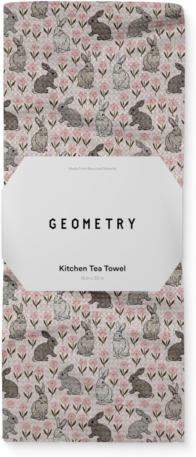 GEOMETRY Easter Kitchen Tea Towel - Quick Dry Microfiber Cloth Dish Towels for Kitchen Drying - Premium Quick Dry Towel (Bunny Bloom, 1-Pack)