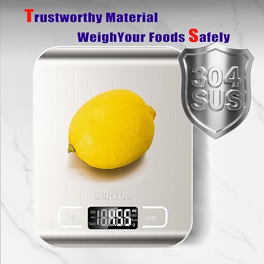 Food Kitchen Scale High-Precision Digital Scale Accurate Weighing for Baking & Cooking Enthusiasts (Silvery & Black)