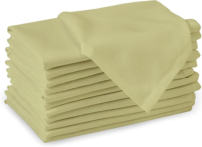 Encasa XO Sage Green Cloth Napkins Set of 6, 17"x17" | Solid Color Cotton Dinner Napkins | Washable & Reusable Wedding Napkins for Holiday Dinners, Party, & Everyday Table Decor