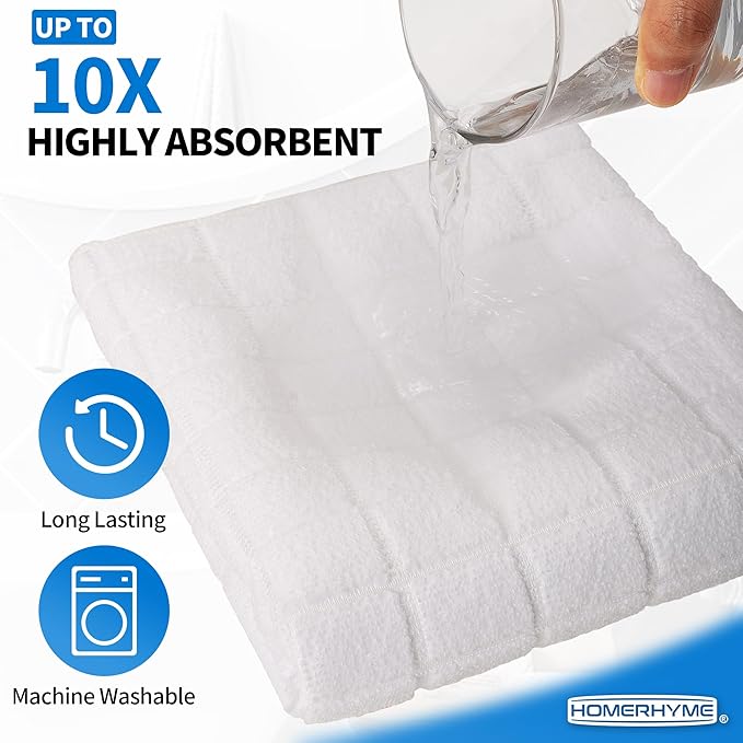 White Hand Towels, 6 Pack 25''*15'' Microfiber Hand Towels for Bathroom Kitchen, All-Purpose Quick Dry Lint Free Soft Absorbent Wash Cloths, Gym Towels Bath Towels Bulk for Yoga Spa Hotel