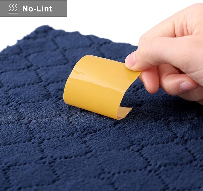 Homaxy 18 Pack Dish Towels for Kitchen (10 x 20 Inches, Navy Blue), Super Soft and Absorbent Coral Velvet Dish Cloths for Washing Dishes, Nonstick Oil Fast Drying Microfiber Cleaning Cloth