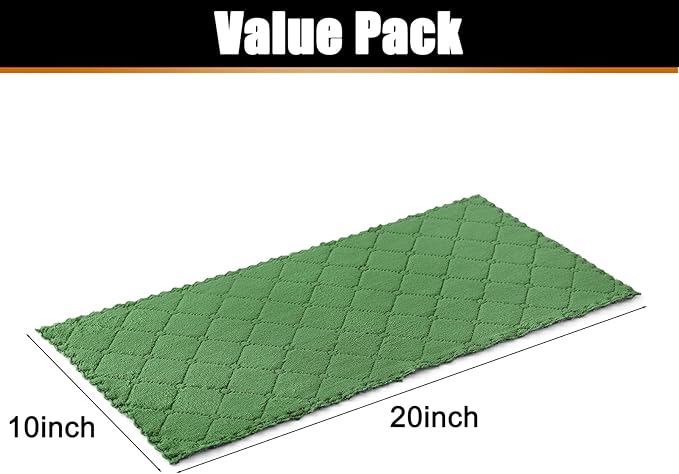 Mordimy 24 Pack Kitchen Towels (20" x 10", Dark Grey & Grass Green), Super Soft and Absorbent Dish Towels, Coral Velvet Microfiber Cleaning Cloth, Nonstick Oil Fast Dry Dish Cloths