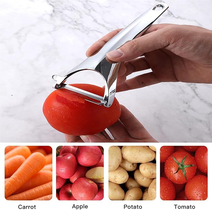 Vegetable Peeler Fruit Apple Potatoes Carrot Veggie Stainless Steel Peelers with Ergonomic Handle & Swivel Y-Shaped Blade Good Sturdy Kitchen Tool,Dishwasher Safe