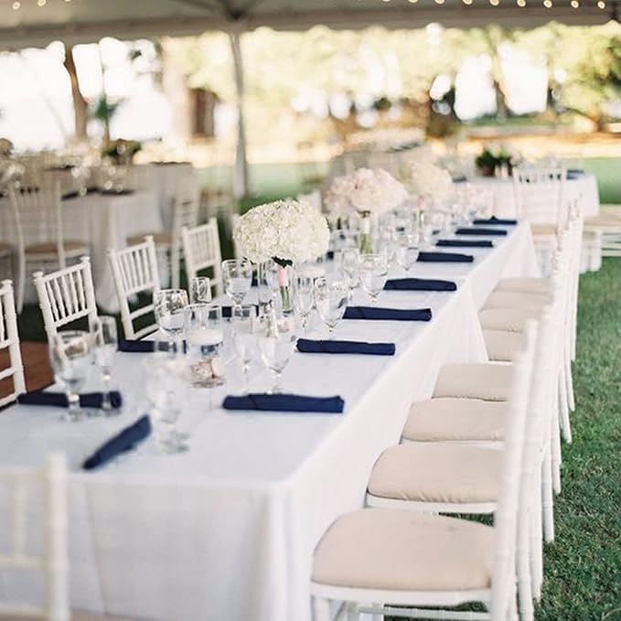 Cloth Napkins Set of 6, 18 x 18 Inches Cotton Washable Table Napkins Reusable Navy Blue Dinner Cloth Napkins for Wedding, Parties, Thanksgiving, Christmas, Kitchen Dining (Navy Blue)