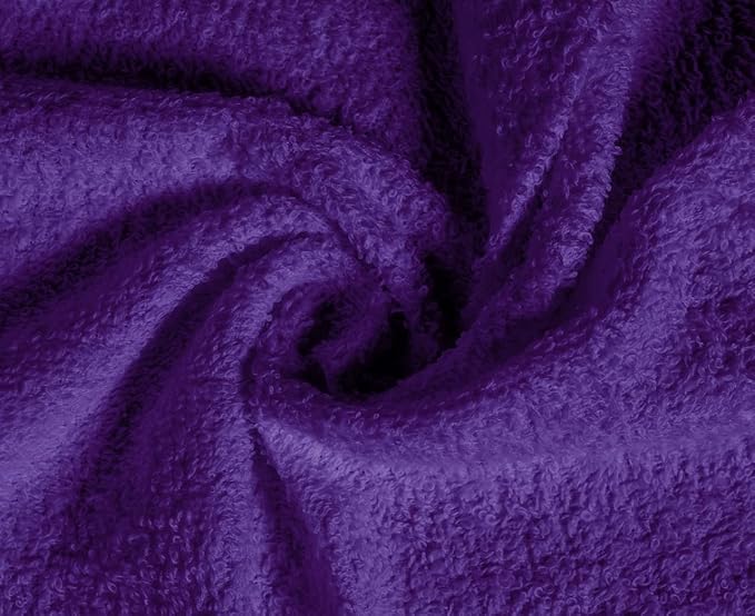 Softolle 100% Cotton Ring Spun Wash Cloths – Bulk Pack of Washcloths – 12x12 Inches – Wash Cloth for Face, Highly Absorbent, Soft and Face Towels (Purple, 60 Pack)