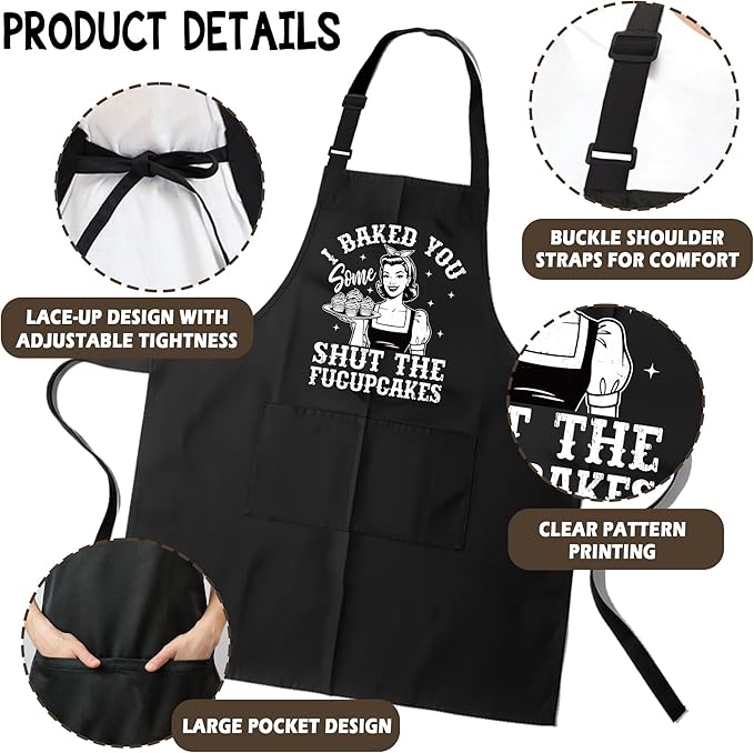 Funny Aprons for Women - Baking Gift for Women, Mothers Day Christmas Birthday Gifts, Perfect for Cooking, Bartending
