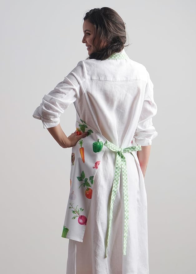 Maison d' Hermine 100% Cotton Apron for women with Pocket Kitchen Chef Apron for Men Cooking Mothers Day Gifts