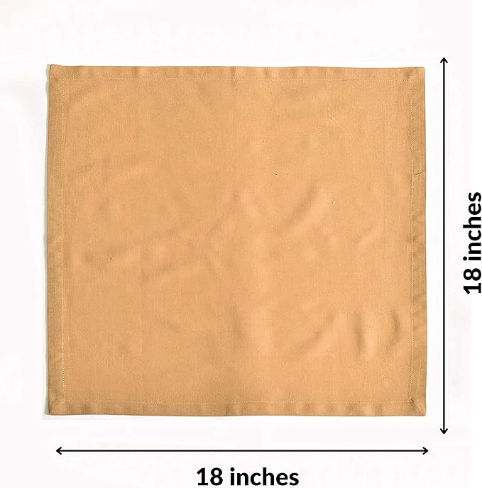 FINGERCRAFT Dinner Cloth Napkin Cotton Linen Blend 12 Pack Natural Premium Quality Mitred Corner for Every Day Use Pre Shrunk and Good Absorbency 18x18 in Easter Color Khaki Beige