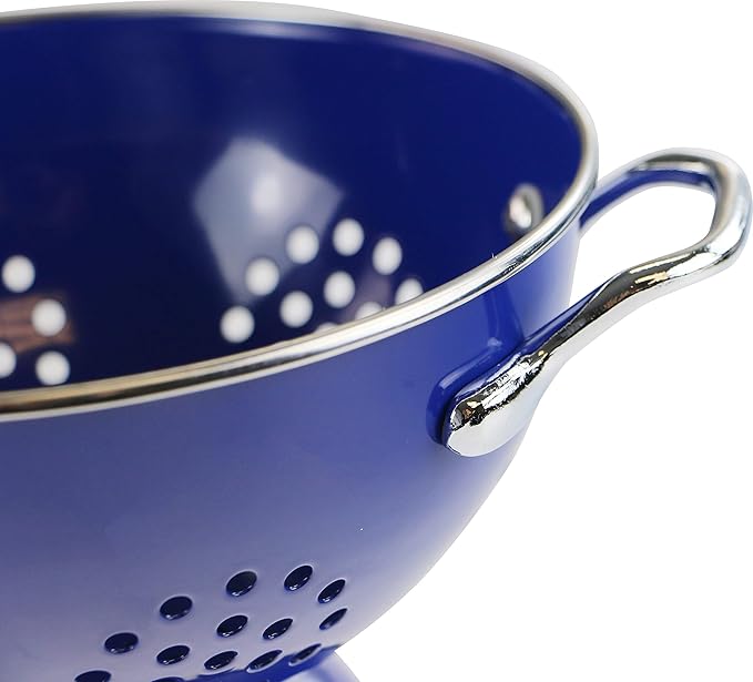 Calypso Basics by Reston Lloyd Powder Coated Enameled Colander, 1.5 Quart, Indigo,8705