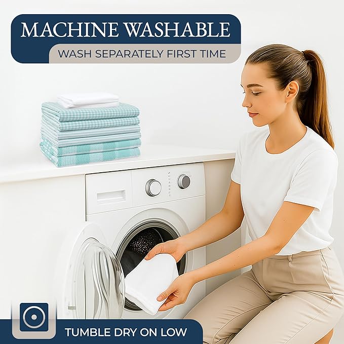 LANE LINEN Kitchen Towels and Dishcloths Sets - 20Pc Kitchen Towel Set, 350 Degree Heat Resistant Oven Mitts & Pot Holder, Reusable Absorbent Dish Cloths for Washing Dishes - Aqua
