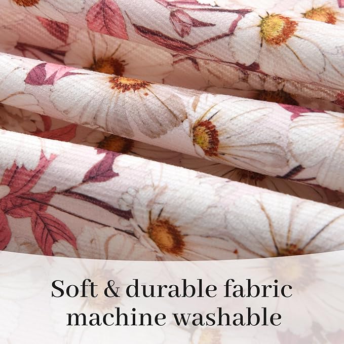 Cute Floral Aprons for Women with Pockets,Cotton Adjustable Neck Strap Apron for Kitchen Cooking Baking Gardening