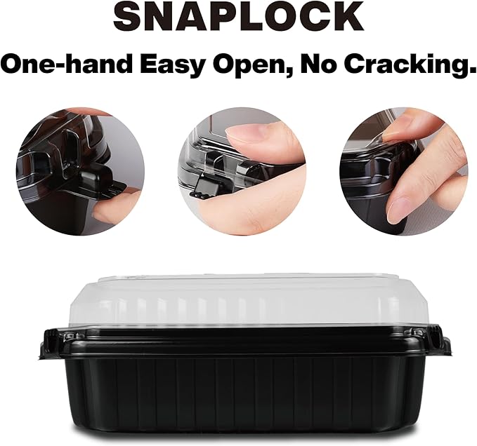 Ultra-Cold Freezer Containers (-30°C/-22°F), Frozen Meal Prep Storage with Lids, Microwave & Freezer-Safe, Perfect for Frozen Meat, Seafood and Hot Meals, 10" x 5.9" x 3.7", 10 Packs