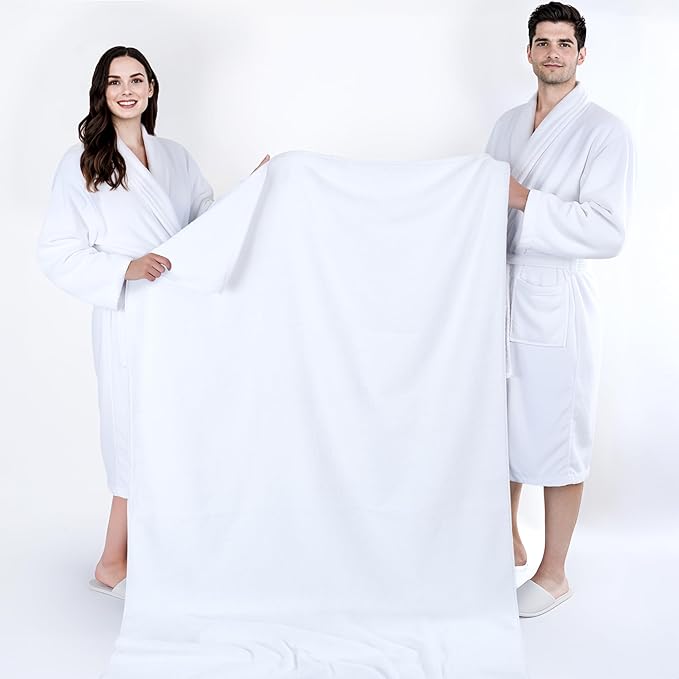 Cotton Paradise 100% Cotton 40x80 Oversized Bath Sheet, Extra Large Turkish Bath Towels for Bathroom, White Bathsheet