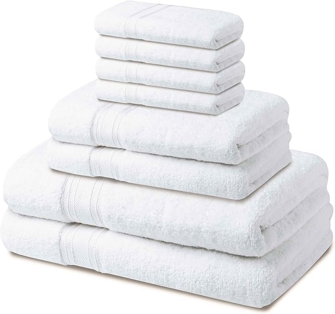 BIOLINEN Bath_Towel (White, 4 WC + 2 HT + 2 BT)
