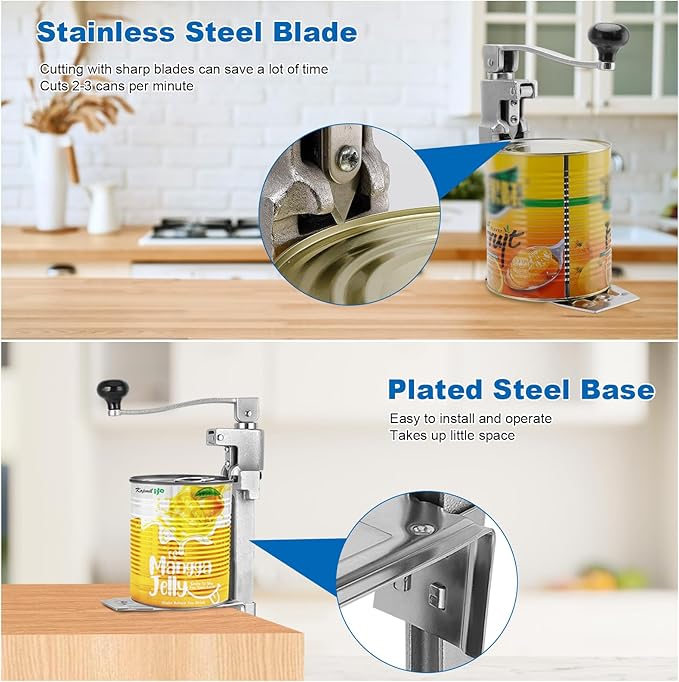 Commercial Can Opener Heavy Duty - Yeipower Industrial Manual Can Opener Opens Up to 11" Tall Cans