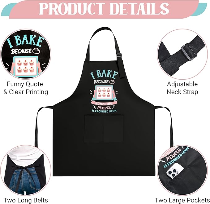 Defresit Funny Baking Apron Set for Women Men - Includes Baking Apron, Oven Mitts, Pot Holder, Kitchen Towel - Birthday Mothers Day Cooking Gifts for Baker, Mom, Wife | Thanksgiving, Christmas