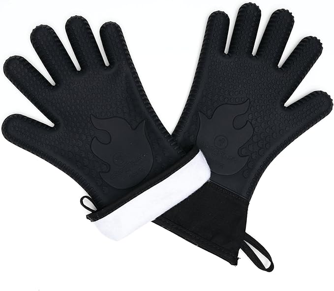 Jolly Green Products Ekogrips Premium Heat-Resistant BBQ Gloves for Cooking, Meat Handling, Kitchen, Campfire, and Dishwashing (Grey, L/XL)