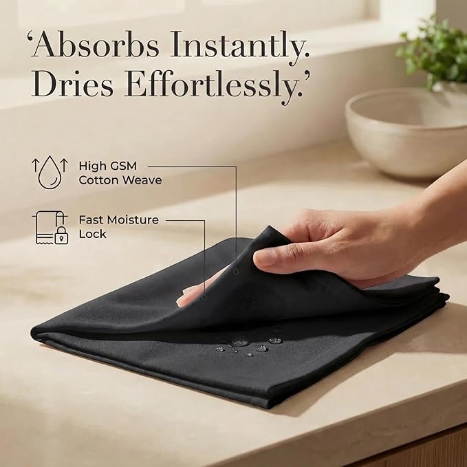 Urban Villa Cloth Napkins Set of 12 20x20 Inches 100% Cotton Napkins Cloth Washable Durable Reusable Absorbent Table Dinner Napkins Cloth for Christmas Hotel Lunch Restaurant Weddings Parties - Black