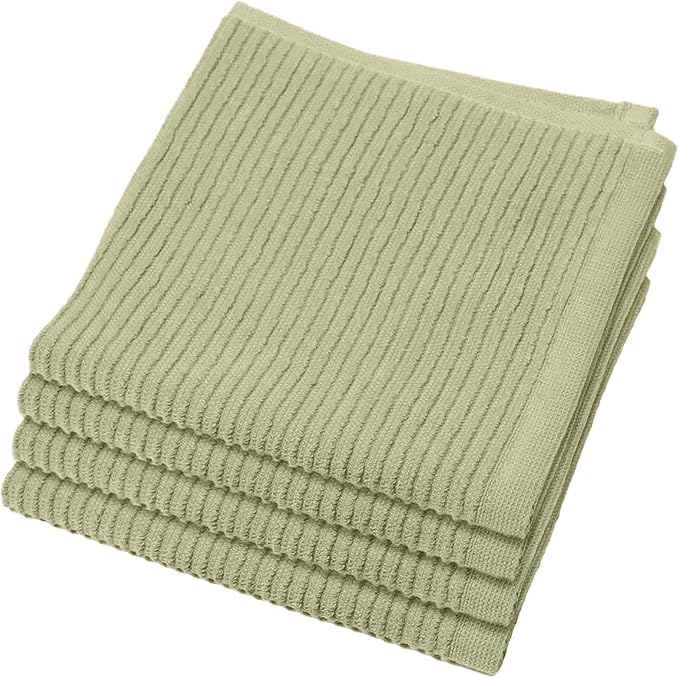 Now Designs Ripple Kitchen Dishcloth Sage 13 x 13in Set of 4