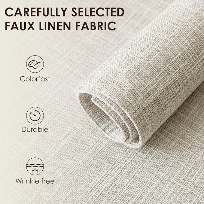 Placemats Set of 6, Bilayer Thickened Linen Place Mats Heat Resistant Machine Washable Wrinkle Free Carefully Selected Polyester Mats for Kitchen/Dining/Coffee Table (Cream Beige)